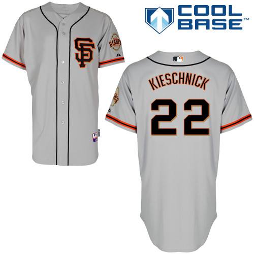 Roger Kieschnick #22 MLB Jersey-San Francisco Giants Men's Authentic Road 2 Gray Cool Base Baseball Jersey
